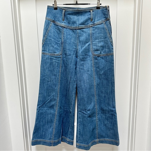 ANTHROPOLOGIE Pilcro High Rise Crop Wide Leg Jeans w/ Belt - Picture 8 of 13